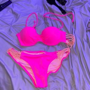 Hot pink Victoria’s Secret swimsuit